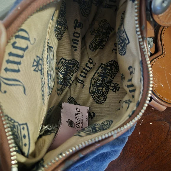 Juicy Couture - Navy Blue and Brown Shoulder Bag - Picture 6 of 6